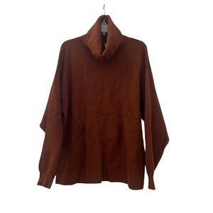Free People Rich Brown Cowl Neck Sweater